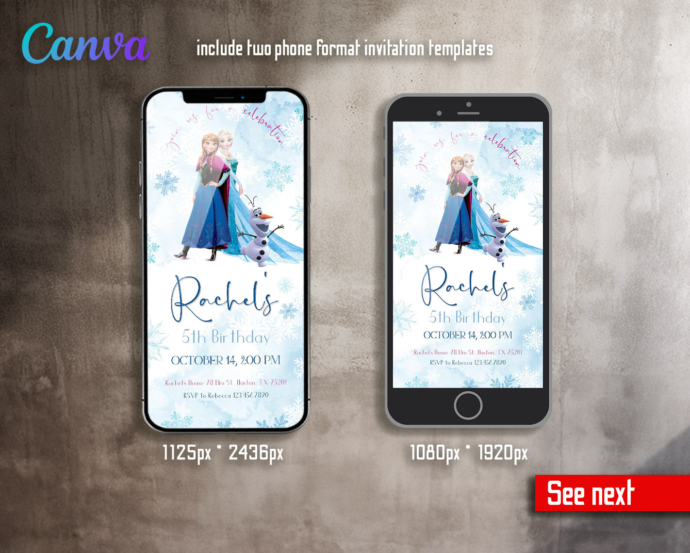 Frozen Elsa customizable invitation template | Share or Print | girl | CZ282
