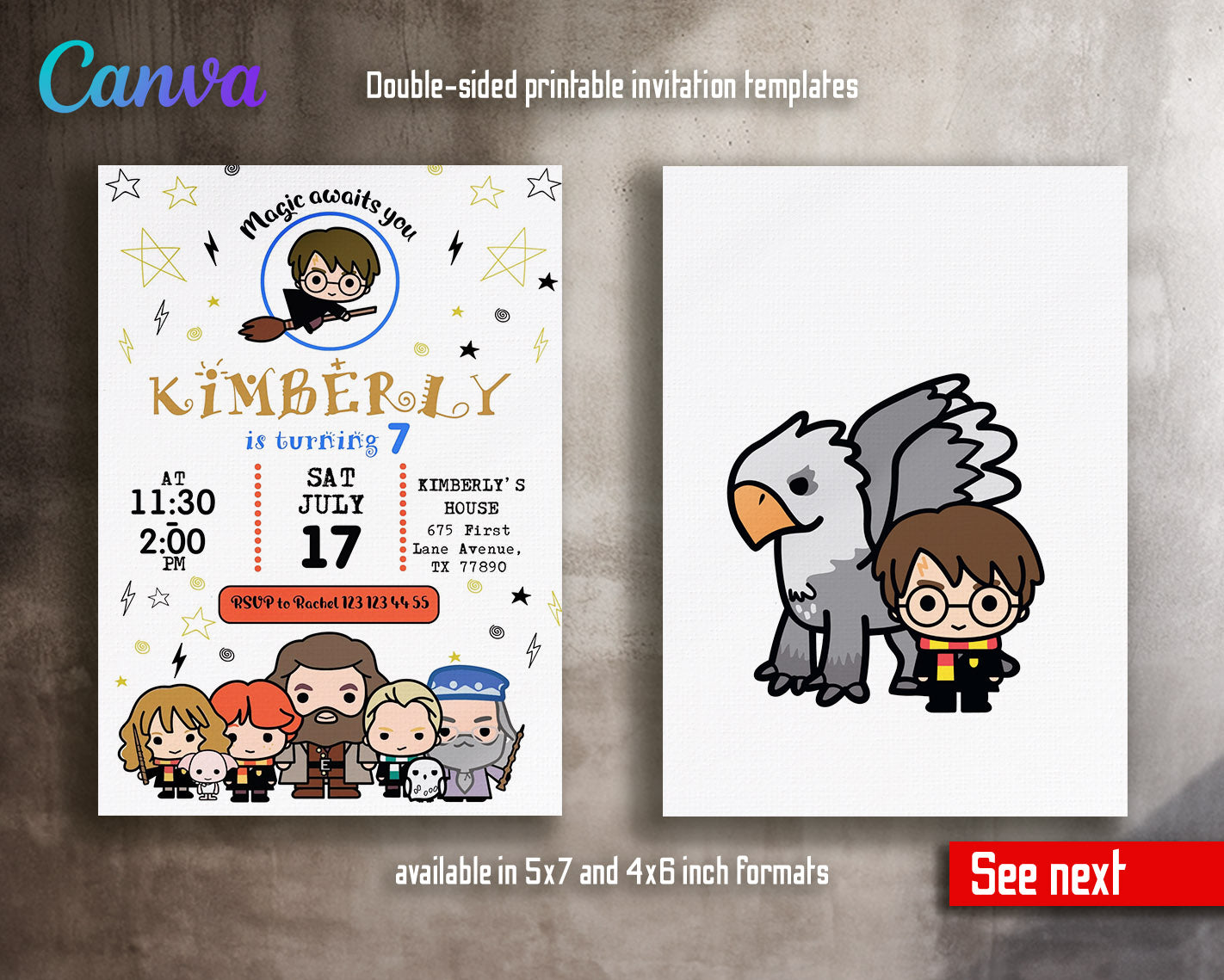Harry Potter customizable invitation template | Share or Print | | LJ649