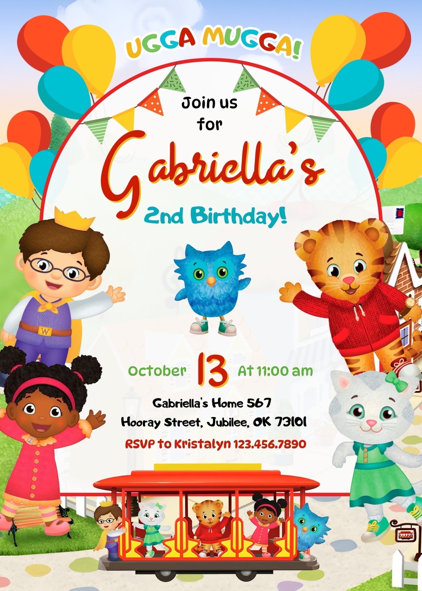 Daniel Tiger's Neighborhood customizable invitation template | Share or Print | | PX831
