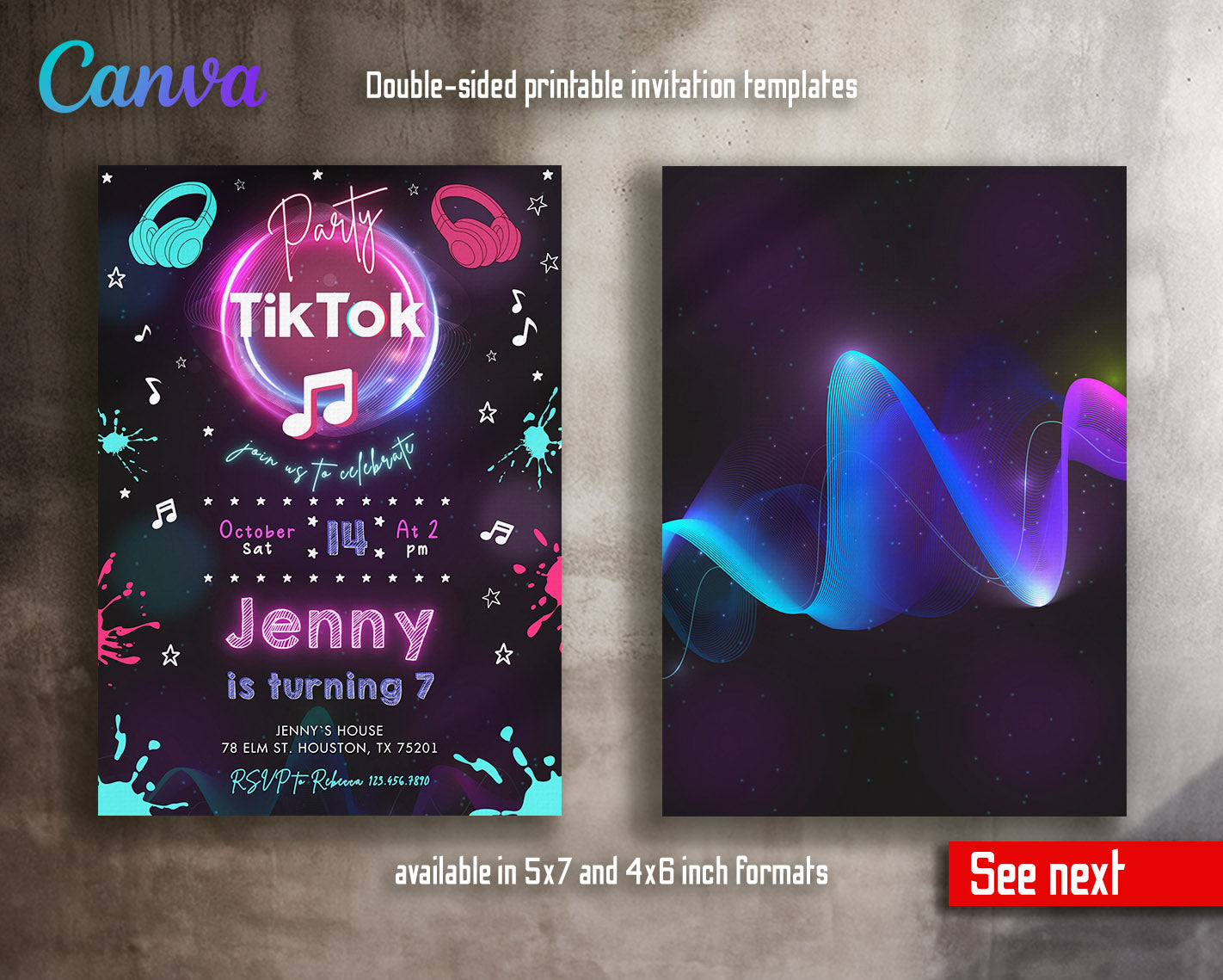 Tik Tok Party customizable invitation template | Share or Print | | BY253