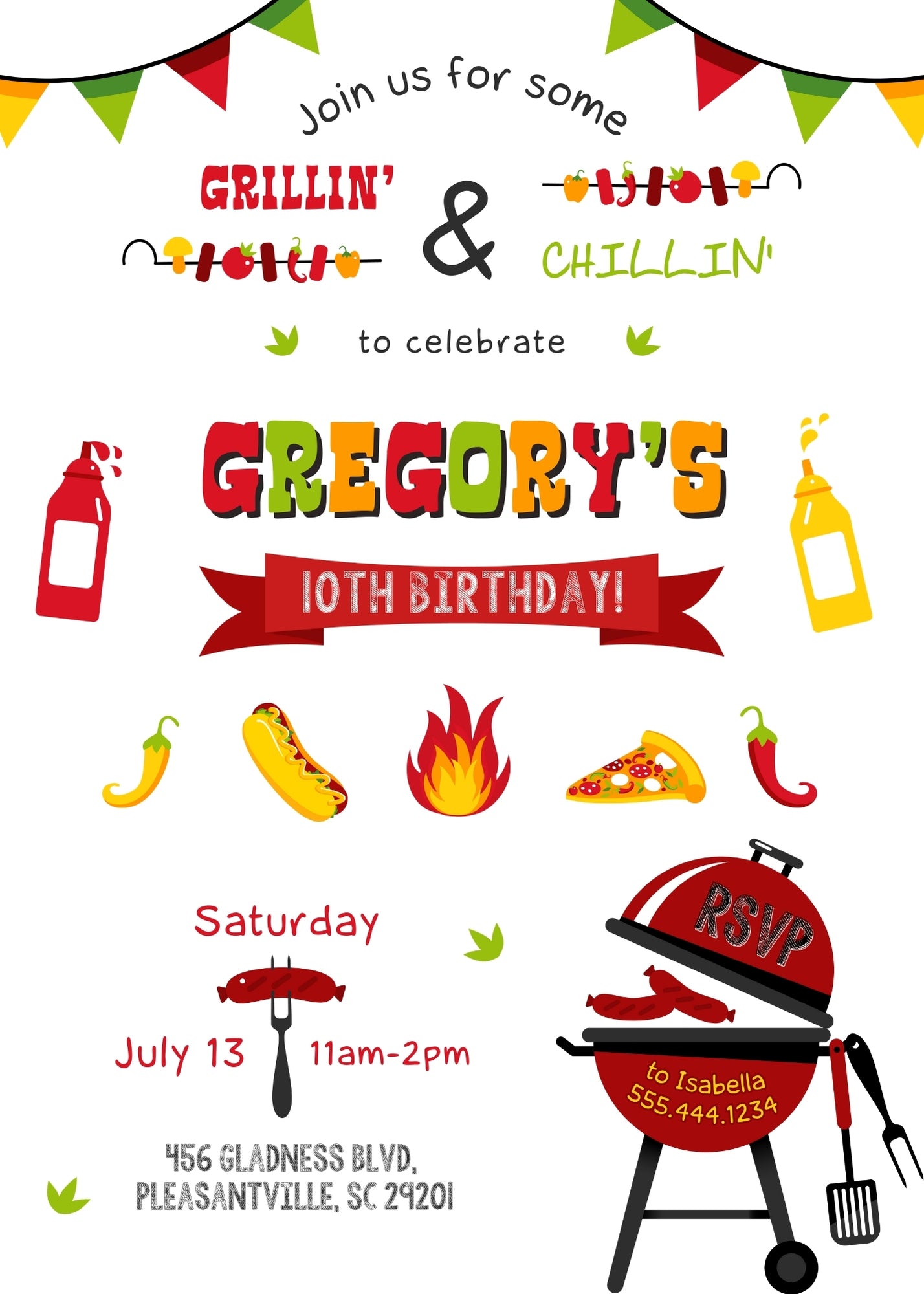 Grill Chill Bbq customizable invitation template | Share or Print | | NZ898