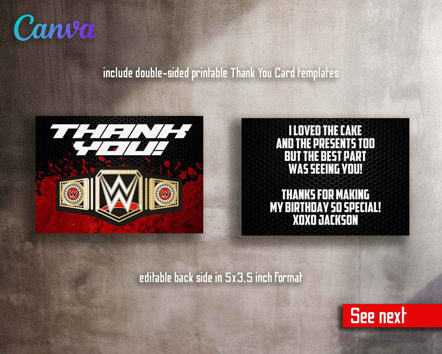 Wrestling WWE WrestleMania customizable invitation template | Share or Print | boy | HA090