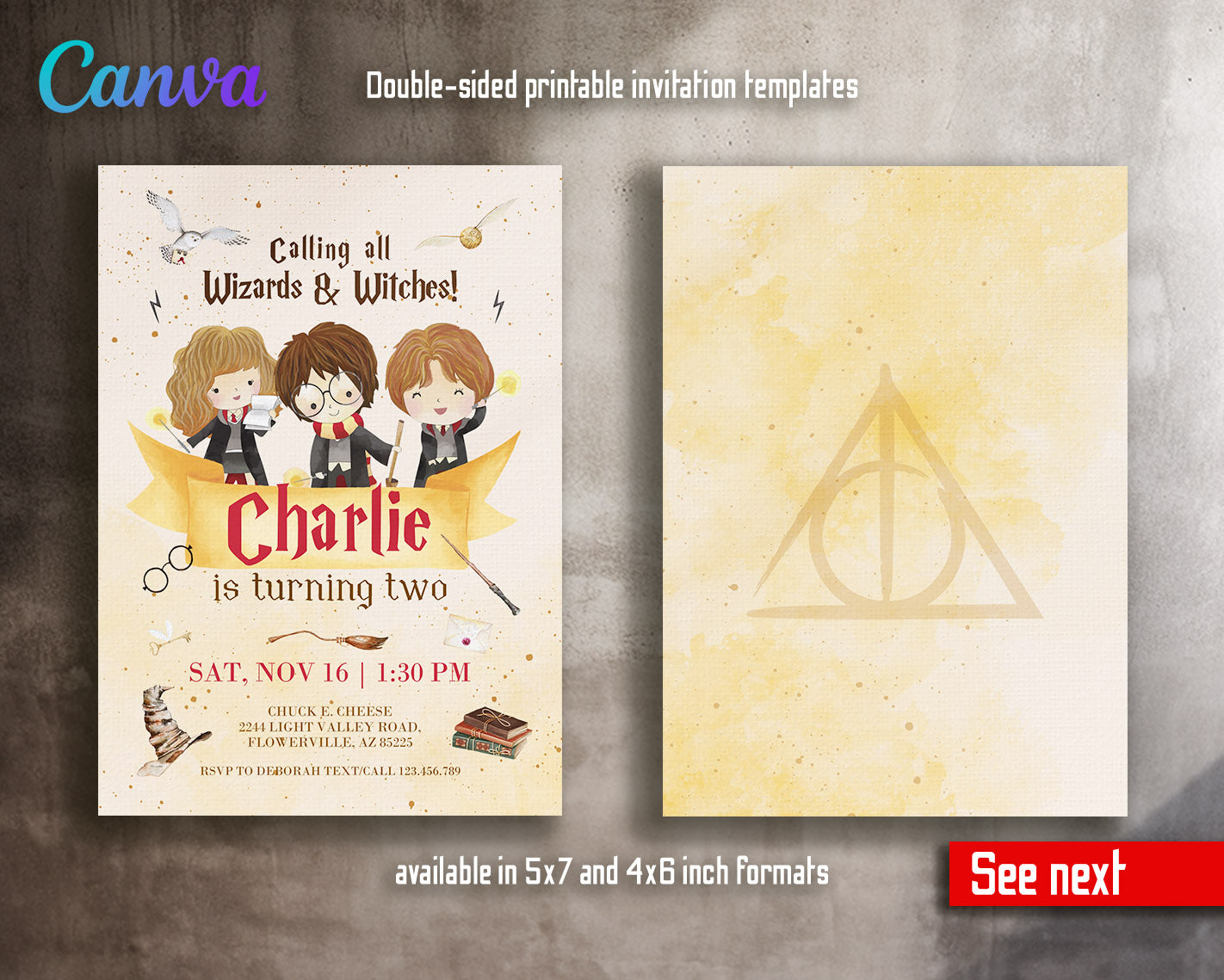 Harry Potter customizable invitation template | Share or Print | | IR081