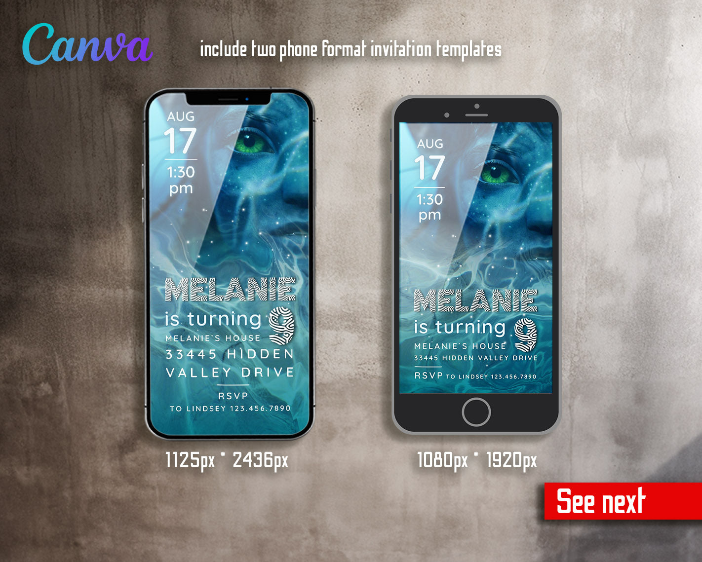 Avatar The Way of Water customizable invitation template | Share or Print | | VD867