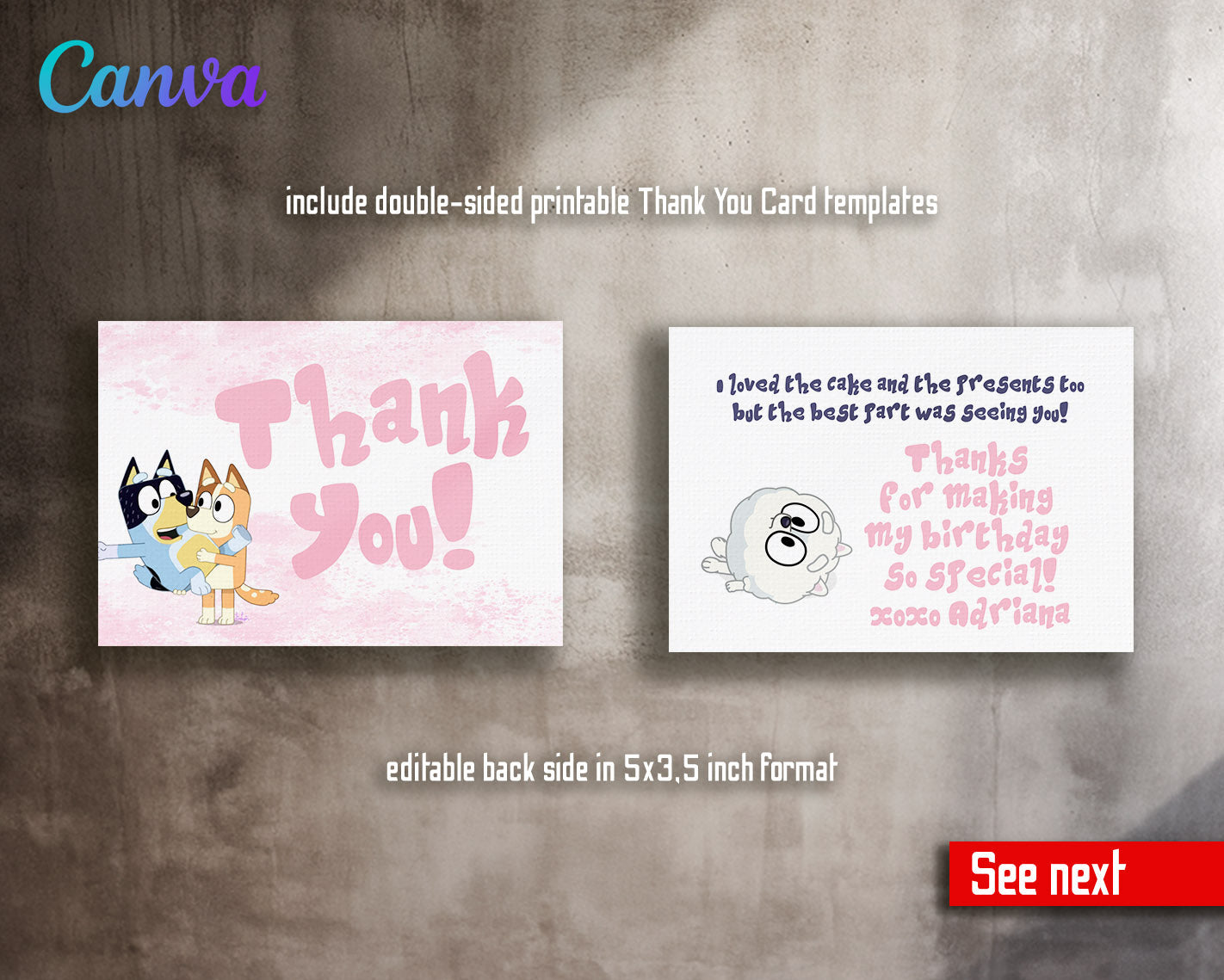 Bluey Bingo customizable invitation template | Share or Print |  | MY476