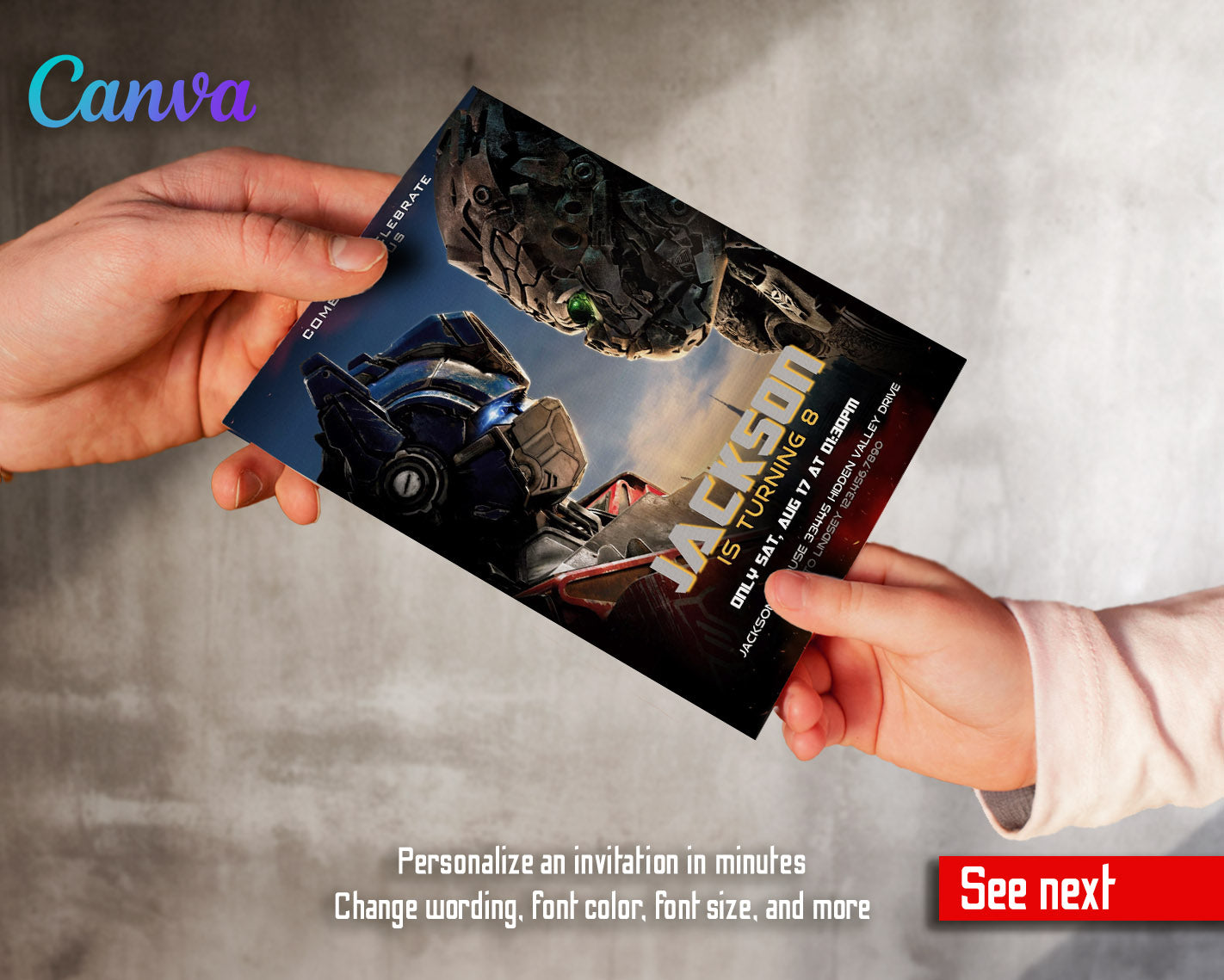 Transformers Rescue Bots  customizable invitation template | Share or Print | boy | HA906