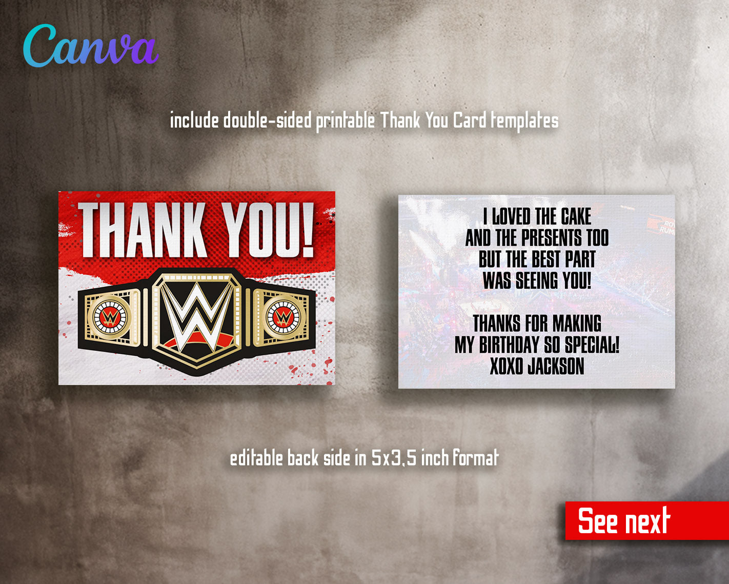Wrestling WWE WrestleMania customizable invitation template | Share or Print | boy | NB270