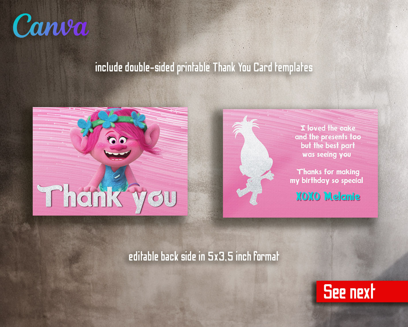 Trolls Poppy customizable invitation template | Share or Print | | SV029