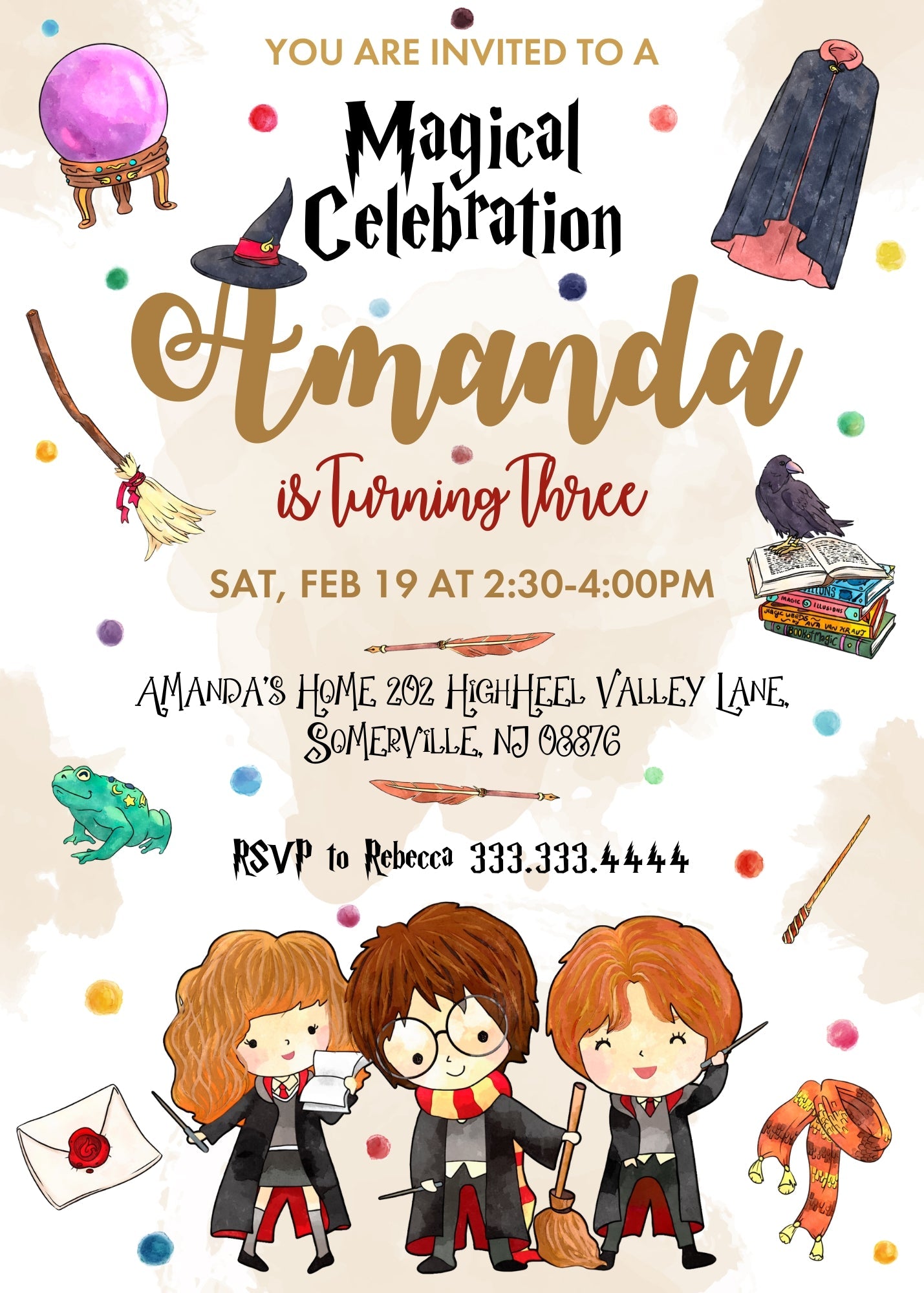 Harry Potter customizable invitation template | Share or Print | | IV069