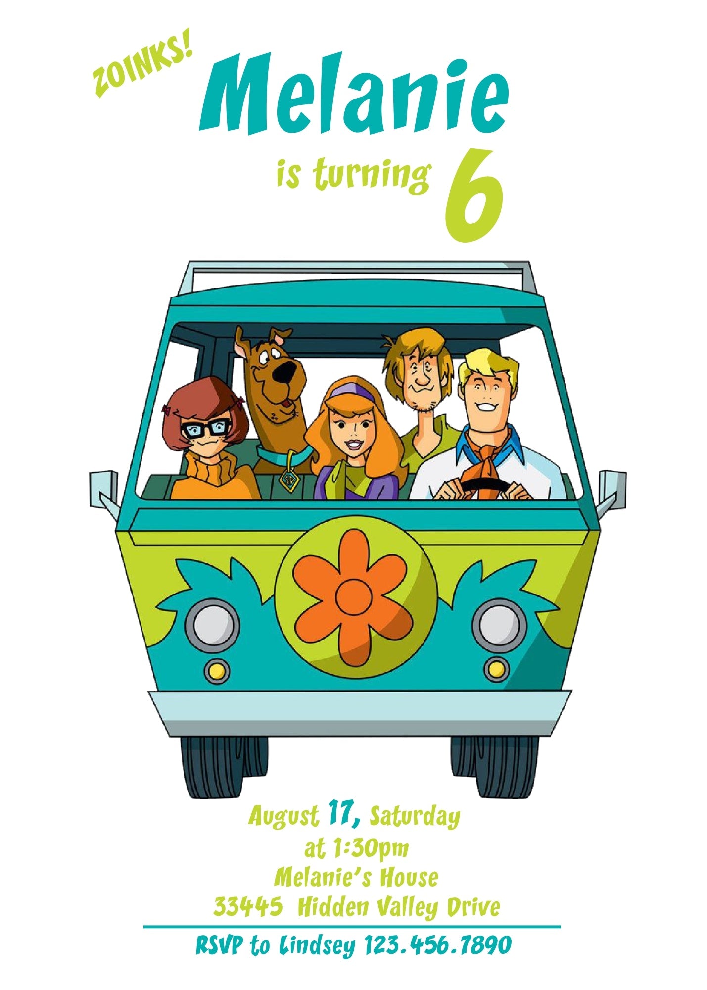 Scooby-Doo customizable invitation template | Share or Print | | HD223