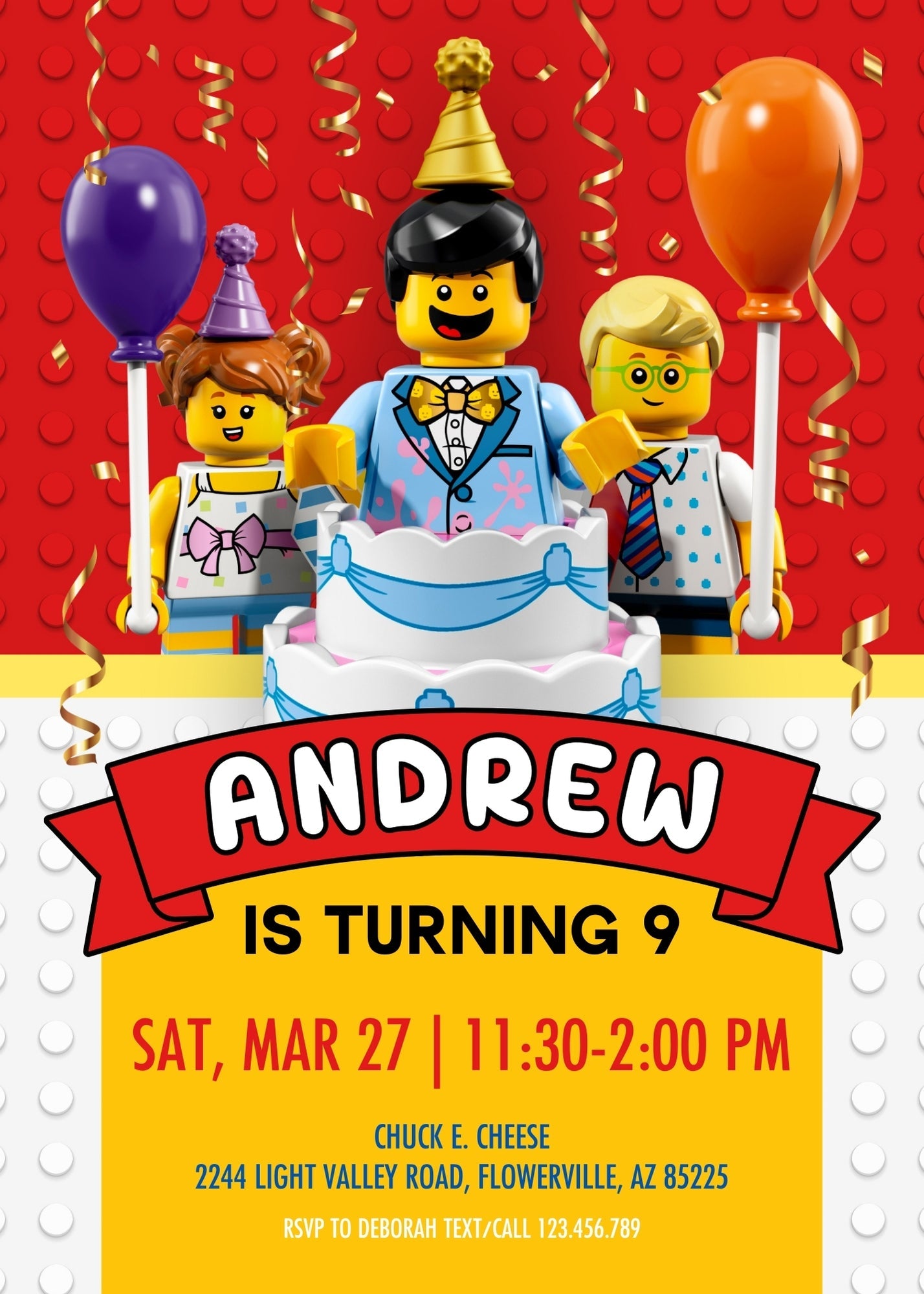 Lego Minifigures customizable invitation template | Share or Print | | BV523