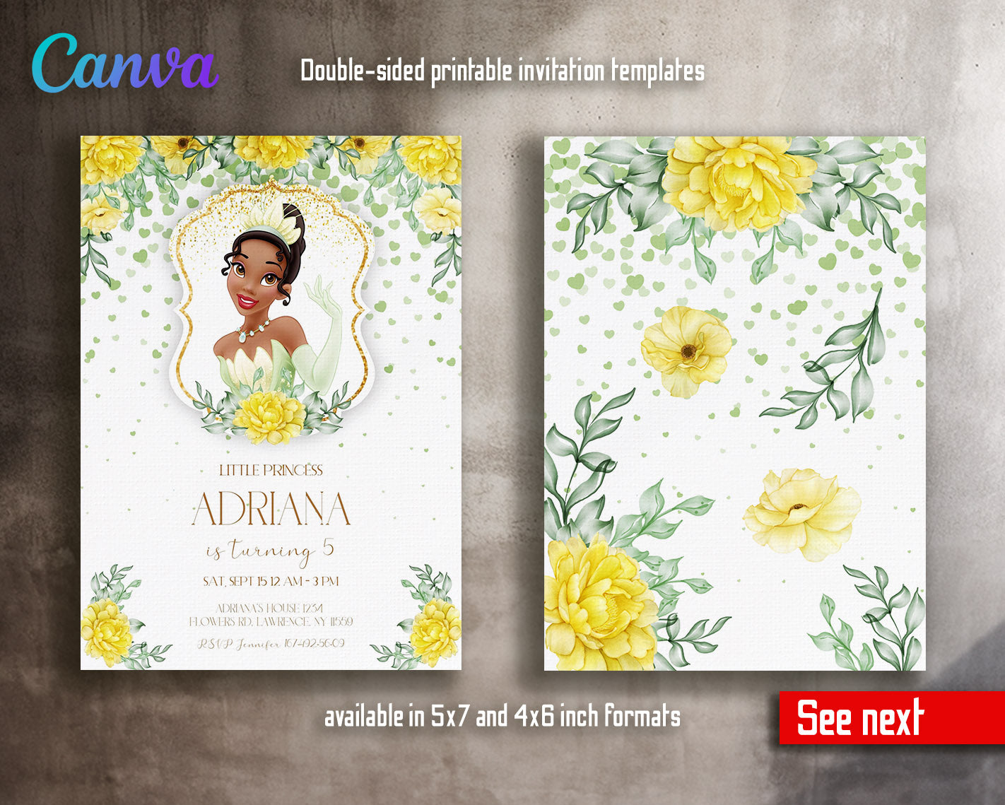 Tiana Frog Princess  customizable invitation template | Share or Print | girl | WP311