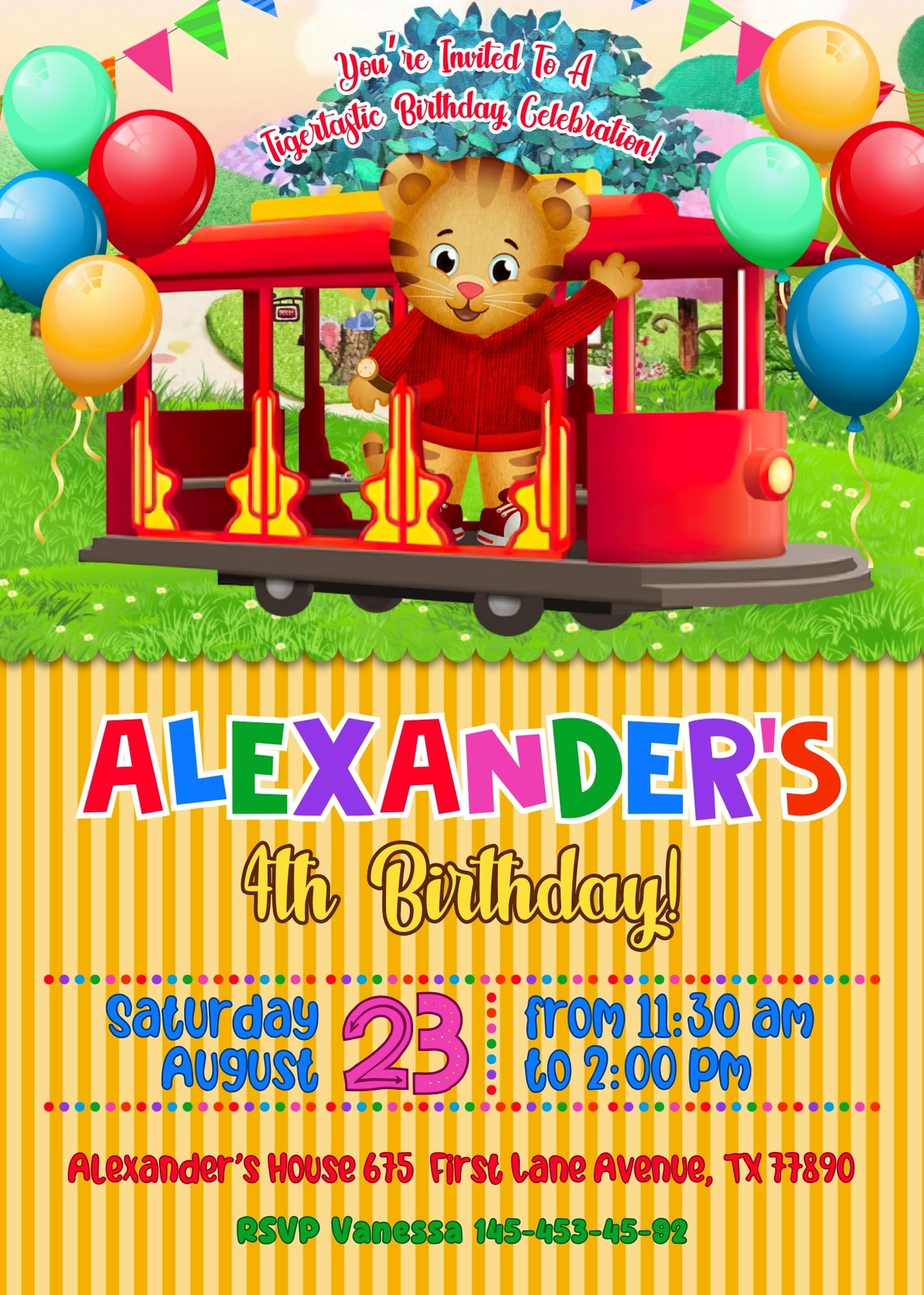 Daniel Tiger's Neighborhood customizable invitation template | Share or Print | | WO916