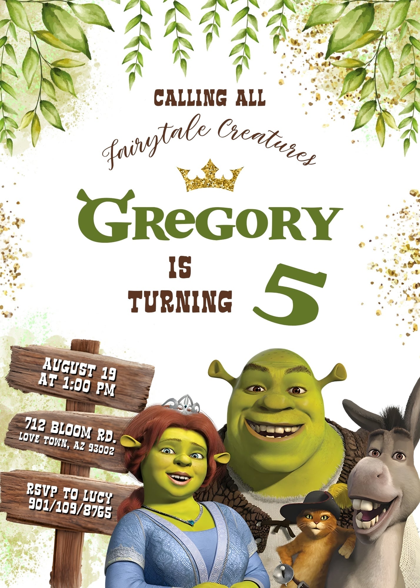 Shrek customizable invitation template | Share or Print | | TS557