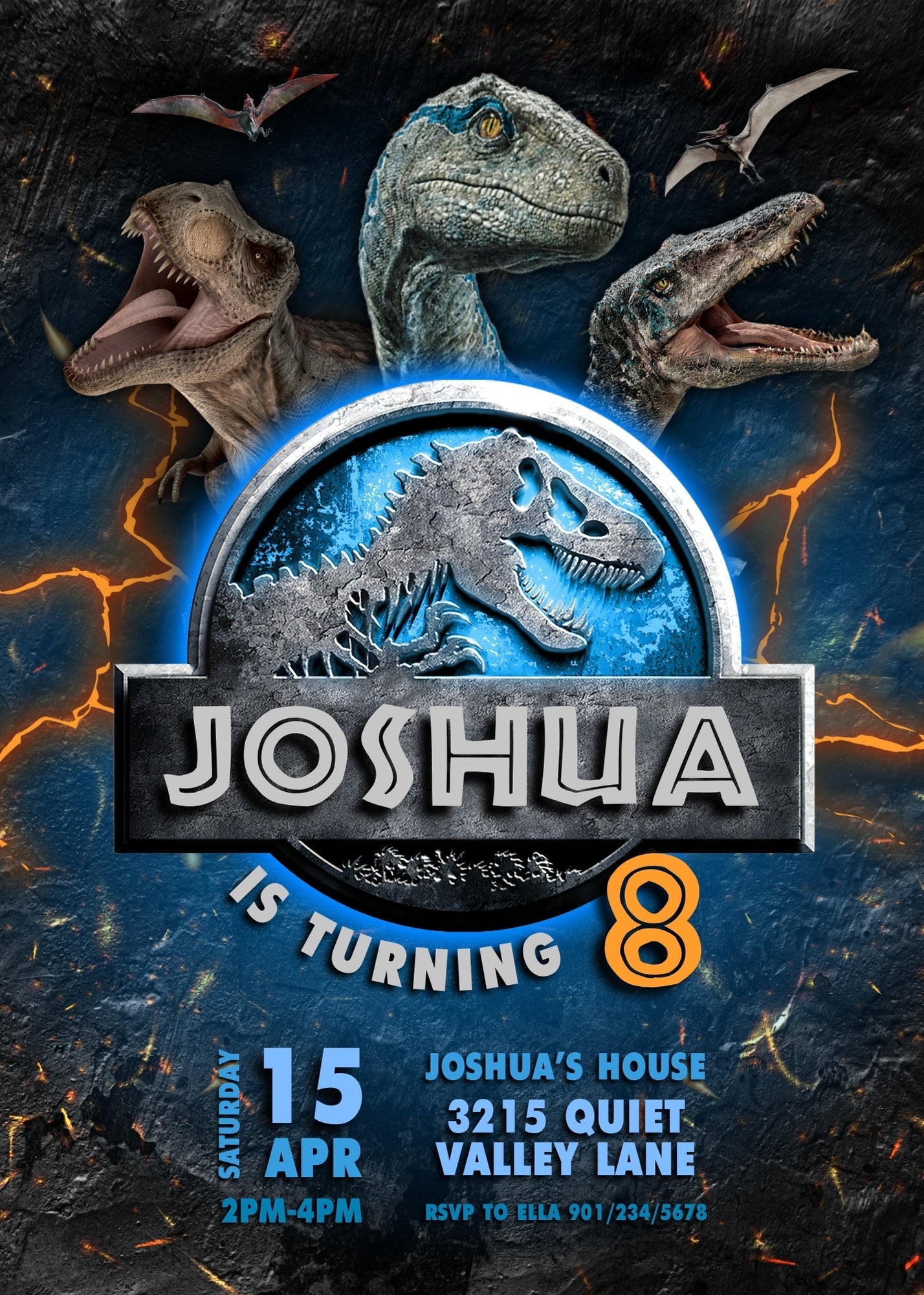 Jurassic World Dinosaur customizable invitation template | Share or Print | | FN751