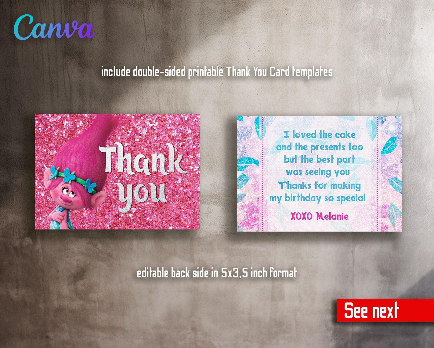 Trolls Poppy customizable invitation template | Share or Print | | TD714