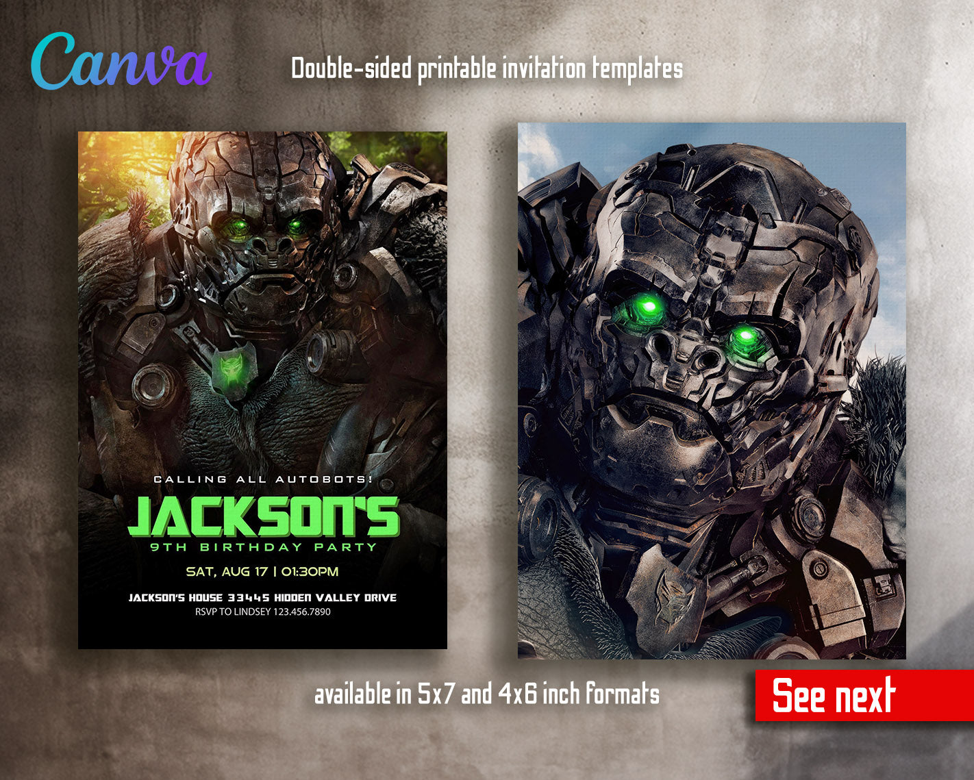 Transformers Rescue Bots  customizable invitation template | Share or Print | boy | BA447