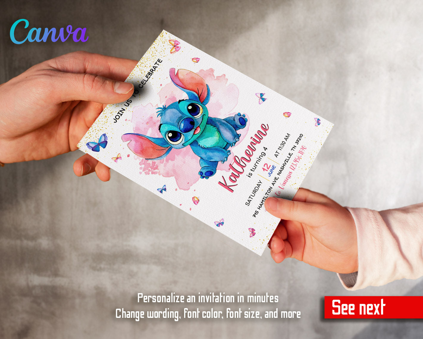 Lilo & Stitch Aloha customizable invitation template | Share or Print | | OT849