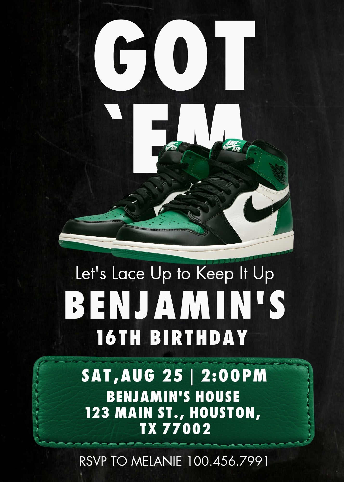 Sneaker Ball Air Jordan Nike customizable invitation template | Share or Print | | SO459