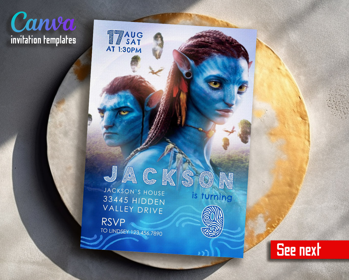 Avatar The Way of Water customizable invitation template | Share or Print | | UJ622