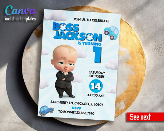 Baby Boss  customizable invitation template | Share or Print | boy | OT656