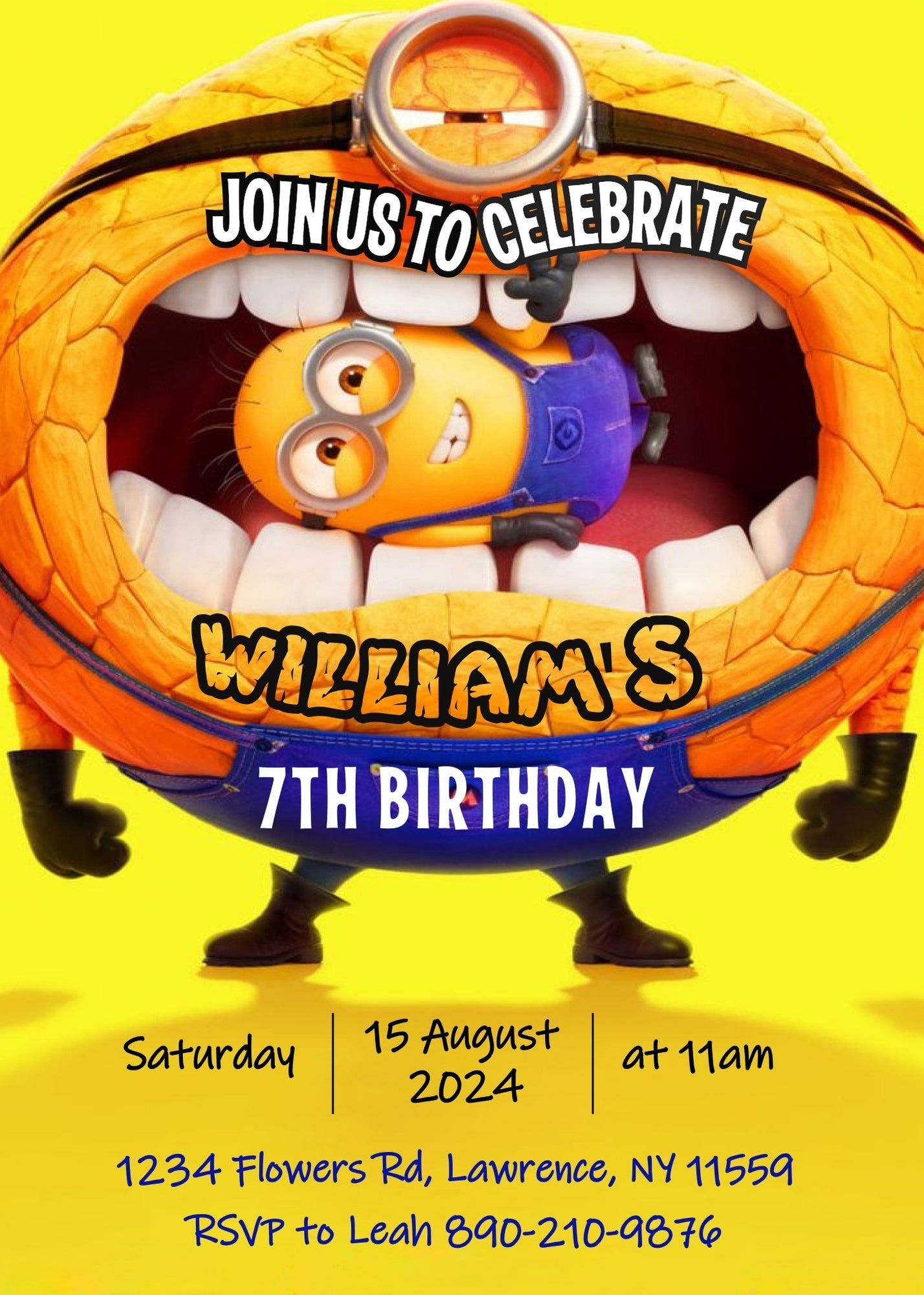 Despicable Me Minions customizable invitation template | Share or Print | | MK911