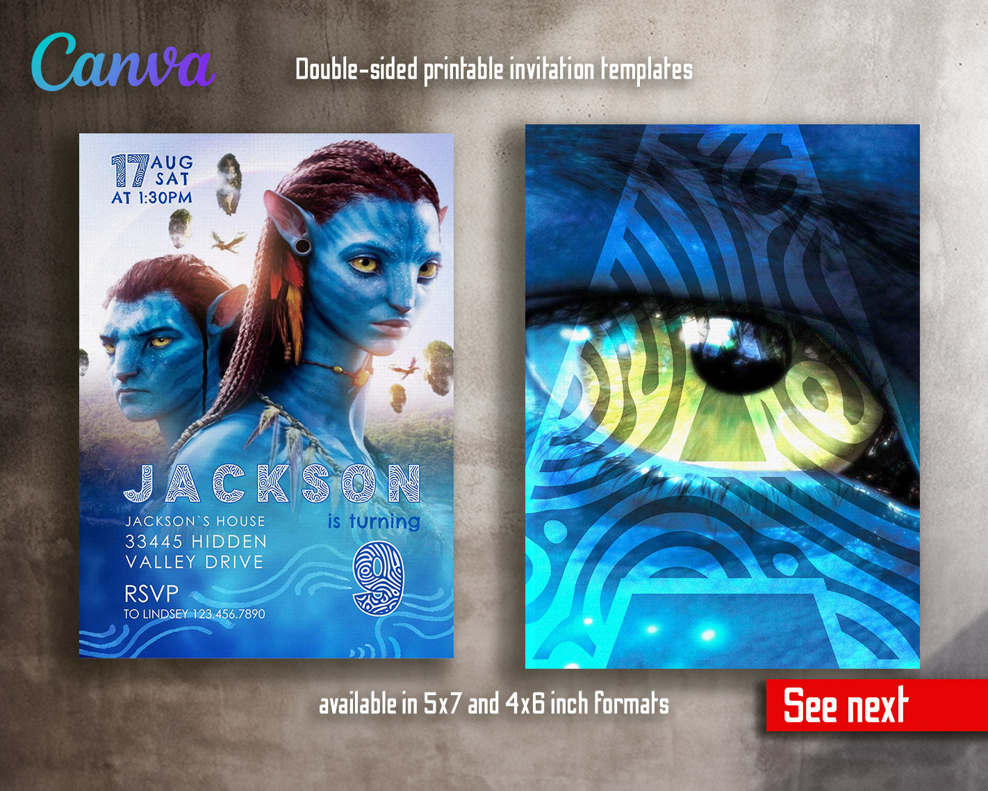 Avatar The Way of Water customizable invitation template | Share or Print | | UJ622