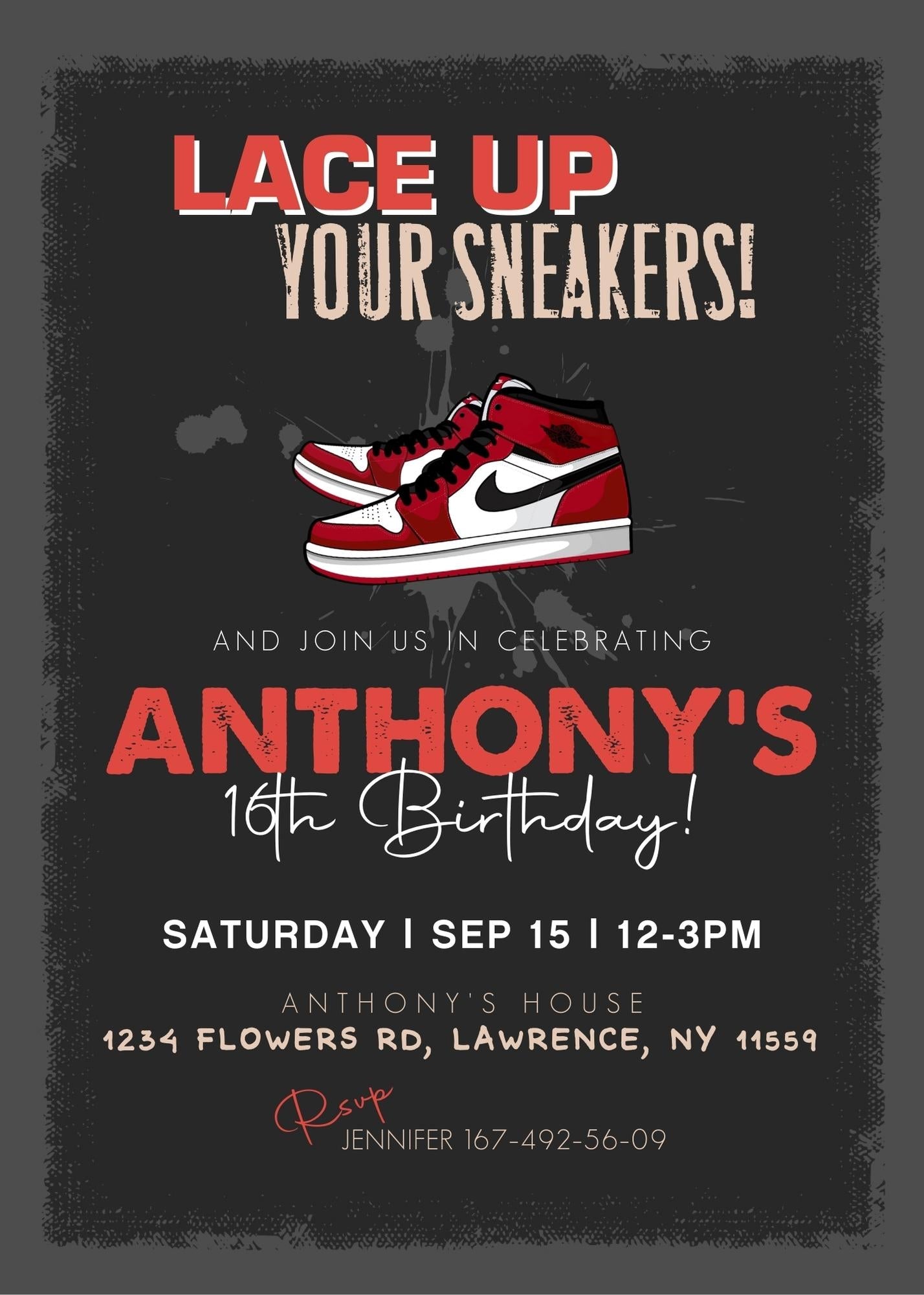 Sneaker Ball Air Jordan Nike customizable invite template | instant download | Share or Print | GH782