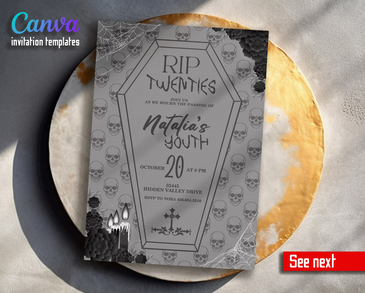 Rip Twenties Birthday customizable invitation template | Share or Print | | FV445