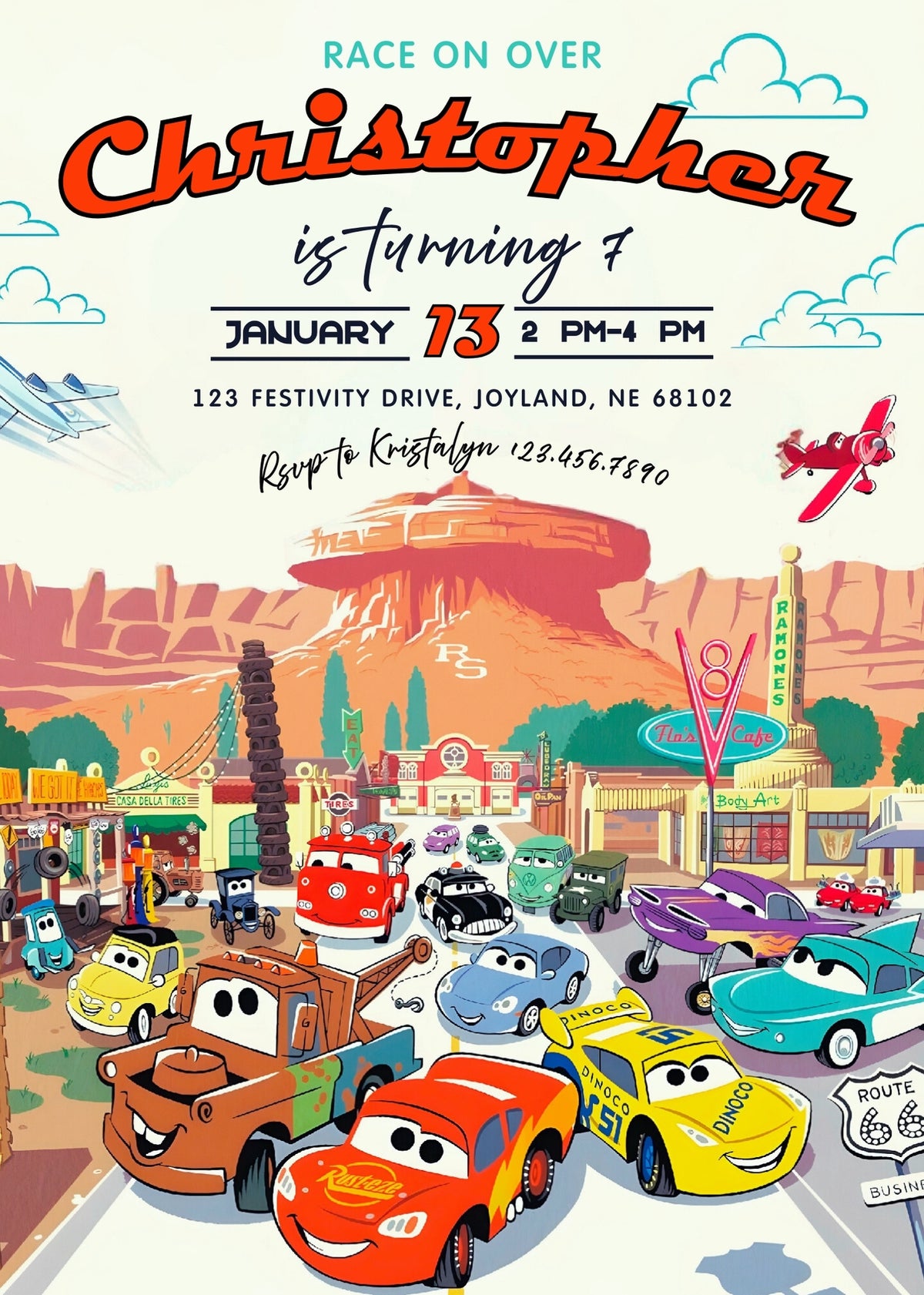 Cars Lightning McQueen customizable invitation template | Share or Print | boy | RQ381