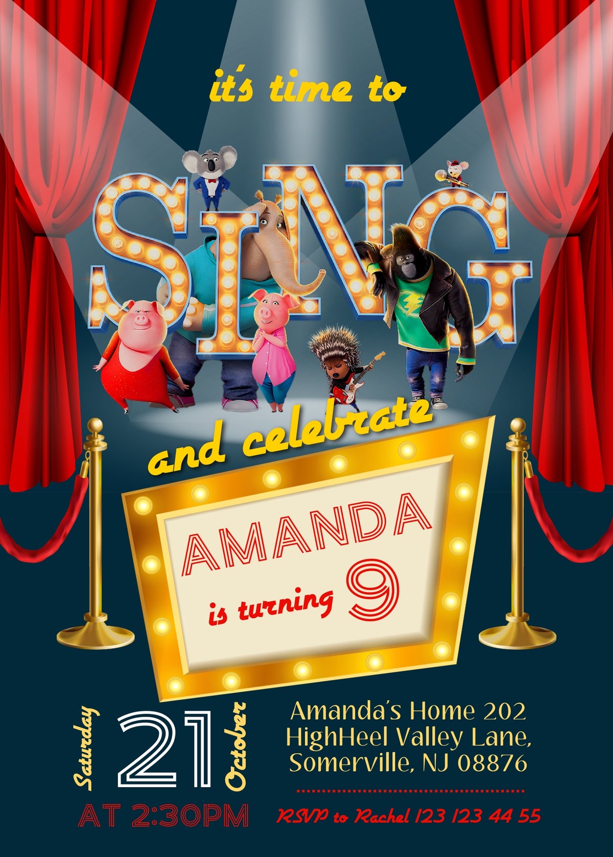 Sing Two Karaoke customizable invitation template | Share or Print | | ZX117