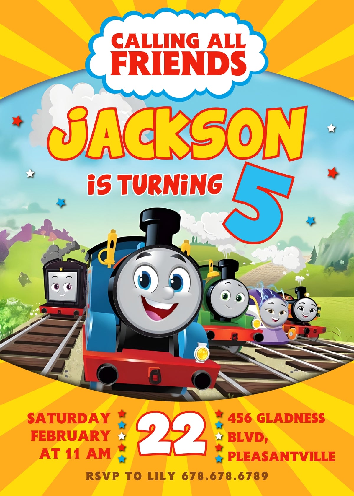 Thomas Train & Friends customizable invitation template | Share or Print | | LD246