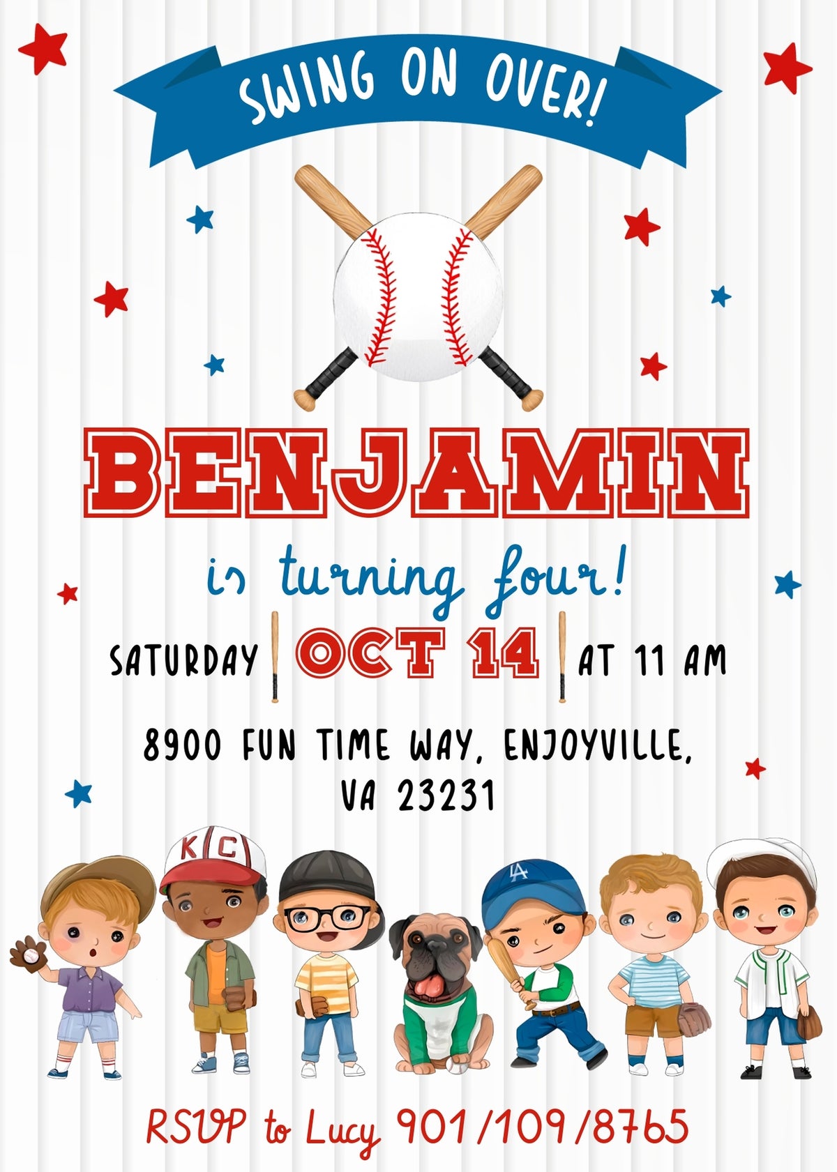 Baseball MLB Sport customizable invitation template | Share or Print | AY568