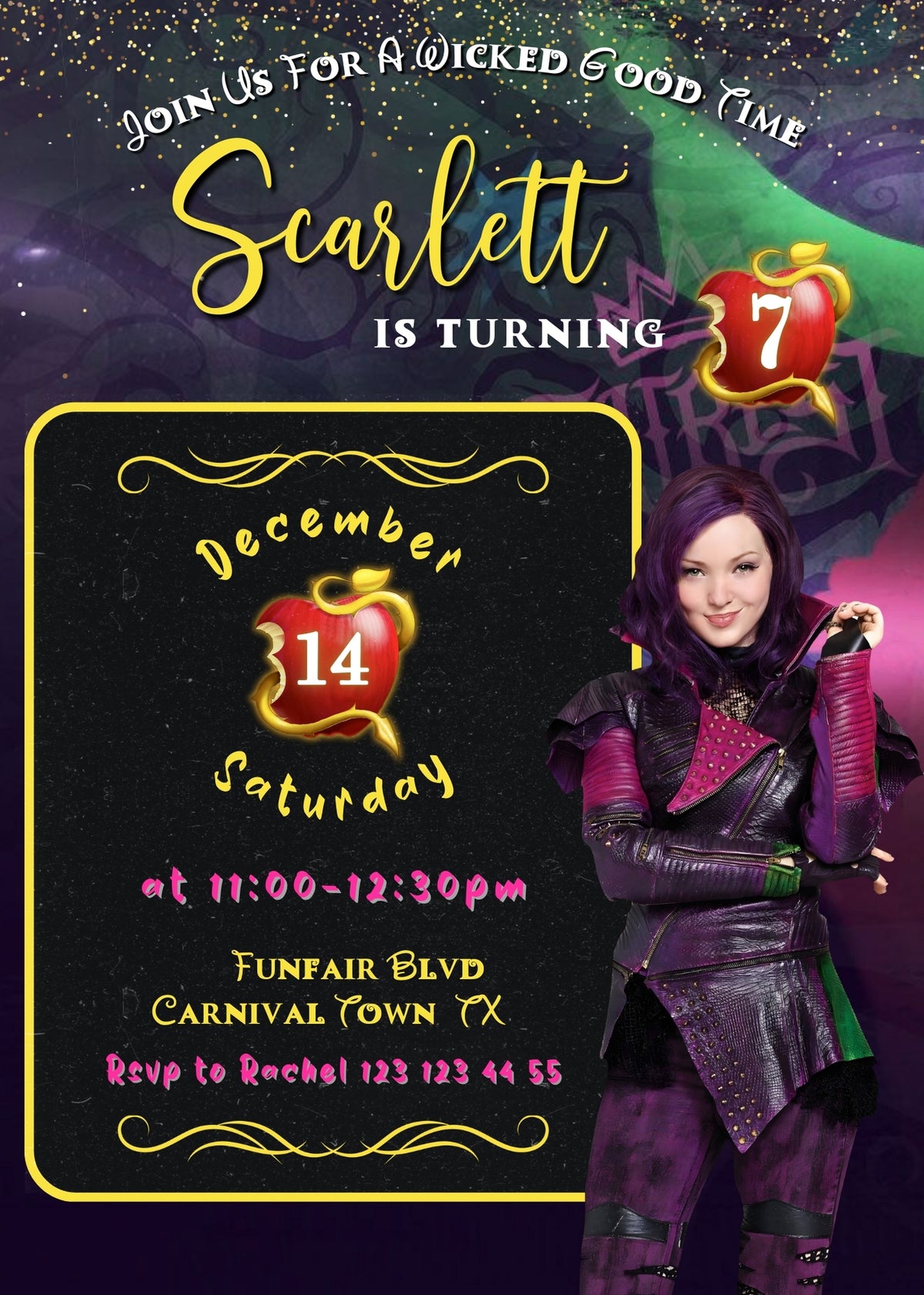 Descendants Disney customizable invitation template | Share or Print | WT126
