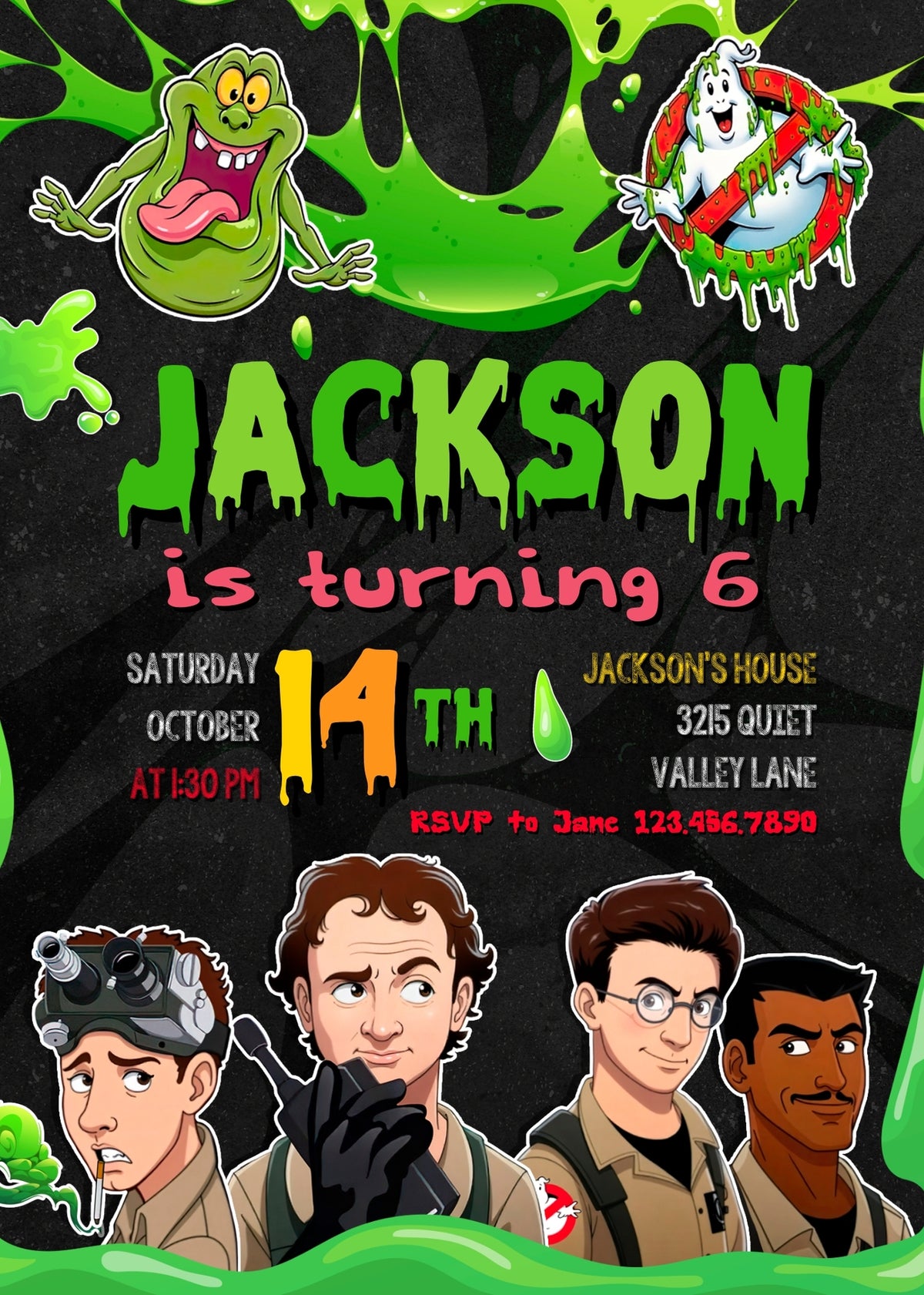 Ghostbusters customizable invitation template | Share or Print | UE617