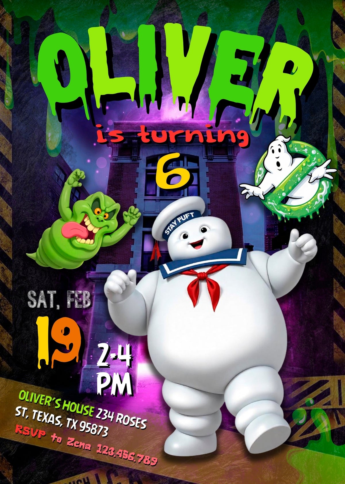 Ghostbusters customizable invitation template | Share or Print | MI895