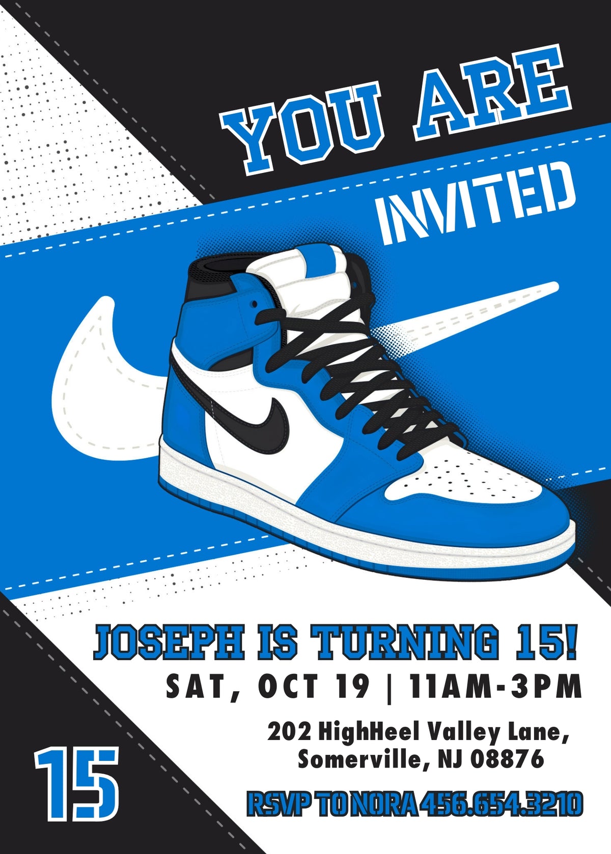 Sneaker Ball Air Jordan Nike customizable invitation template | Share or Print | XC292