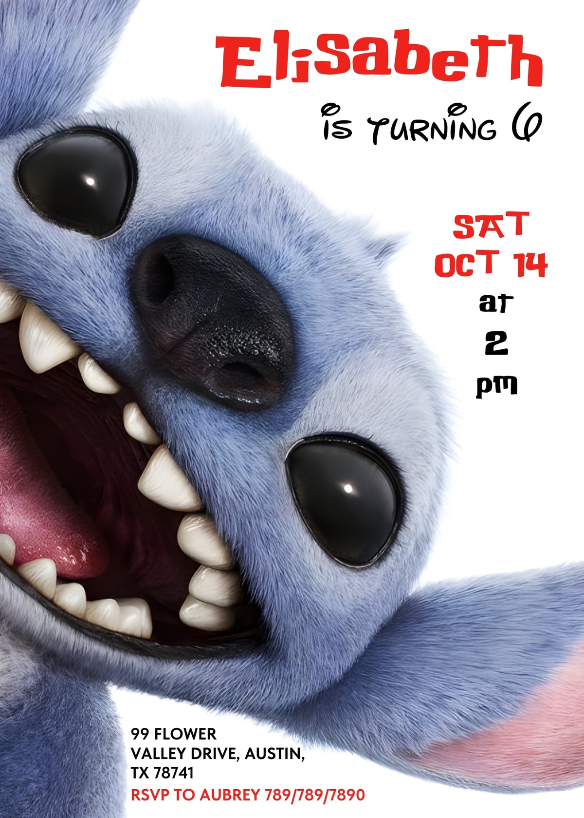 Lilo & Stitch Aloha customizable invitation template | Share or Print | RJ610