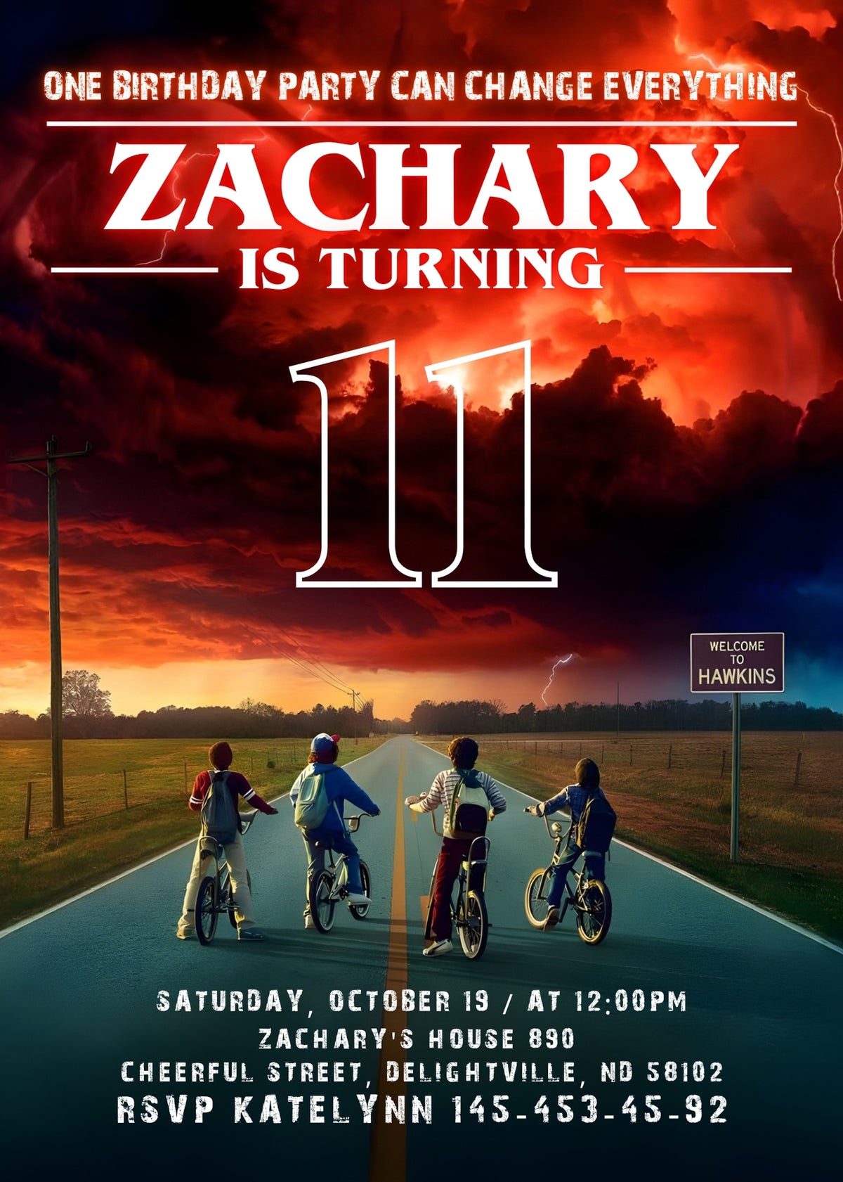 Stranger Things customizable invitation template | Share or Print | PM961