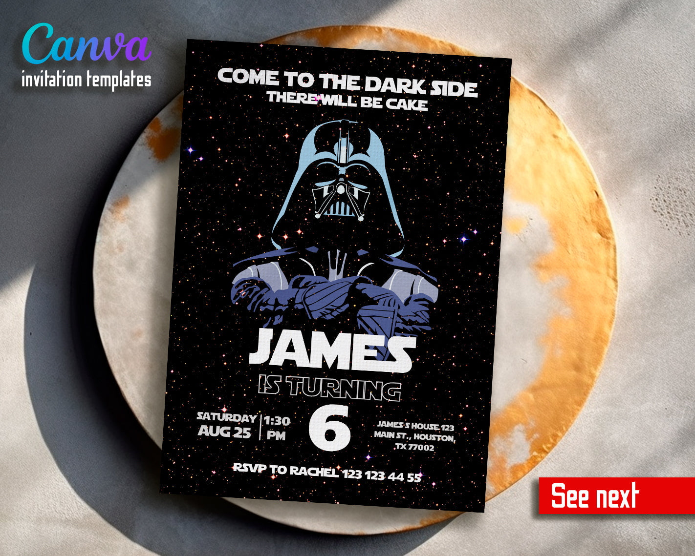 Star Wars customizable invite template | instant download | Share or ...