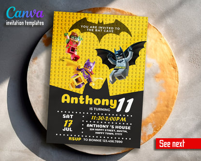 Lego customizable invite template boy | instant download | Share or Print | CZ156