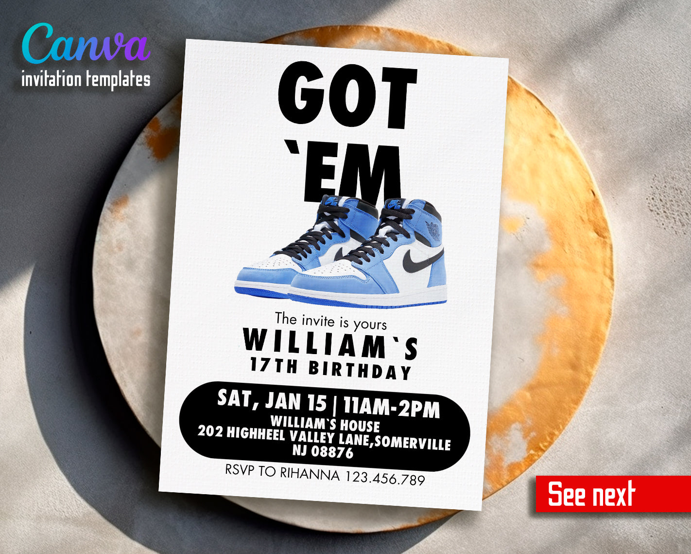 Sneaker Ball Air Jordan Nike customizable invite template | instant download | Share or Print | ER060