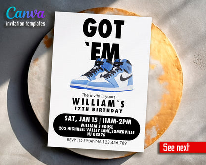 Sneaker Ball Air Jordan Nike customizable invite template | instant download | Share or Print | ER060