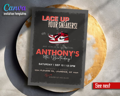 Sneaker Ball Air Jordan Nike customizable invite template | instant download | Share or Print | GH782