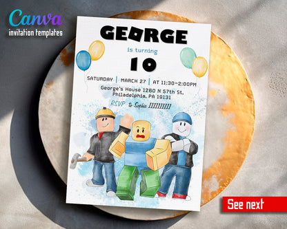 Roblox customizable invite template | instant download | Share or Print | HV169