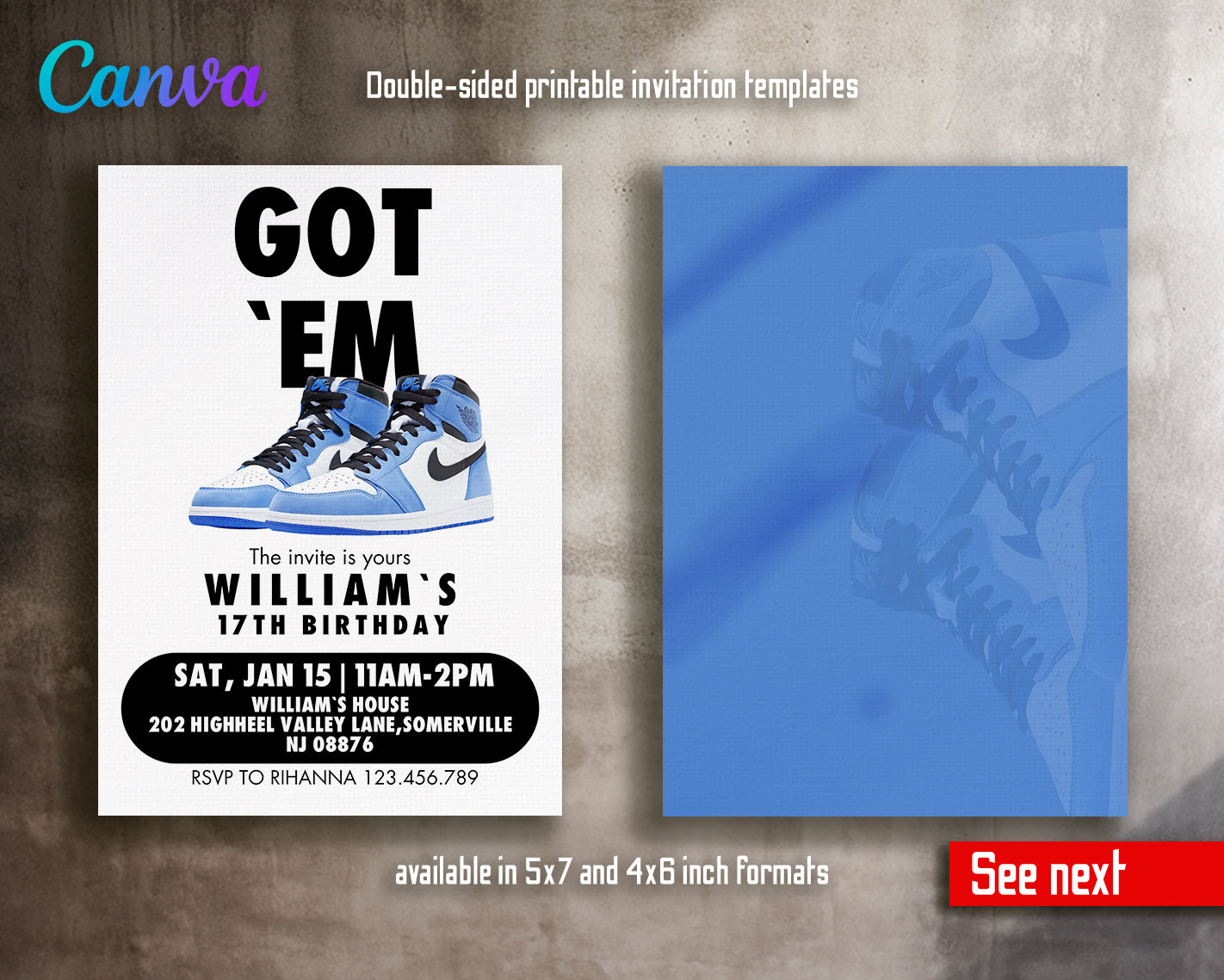 Sneaker Ball Air Jordan Nike customizable invite template | instant download | Share or Print | ER060