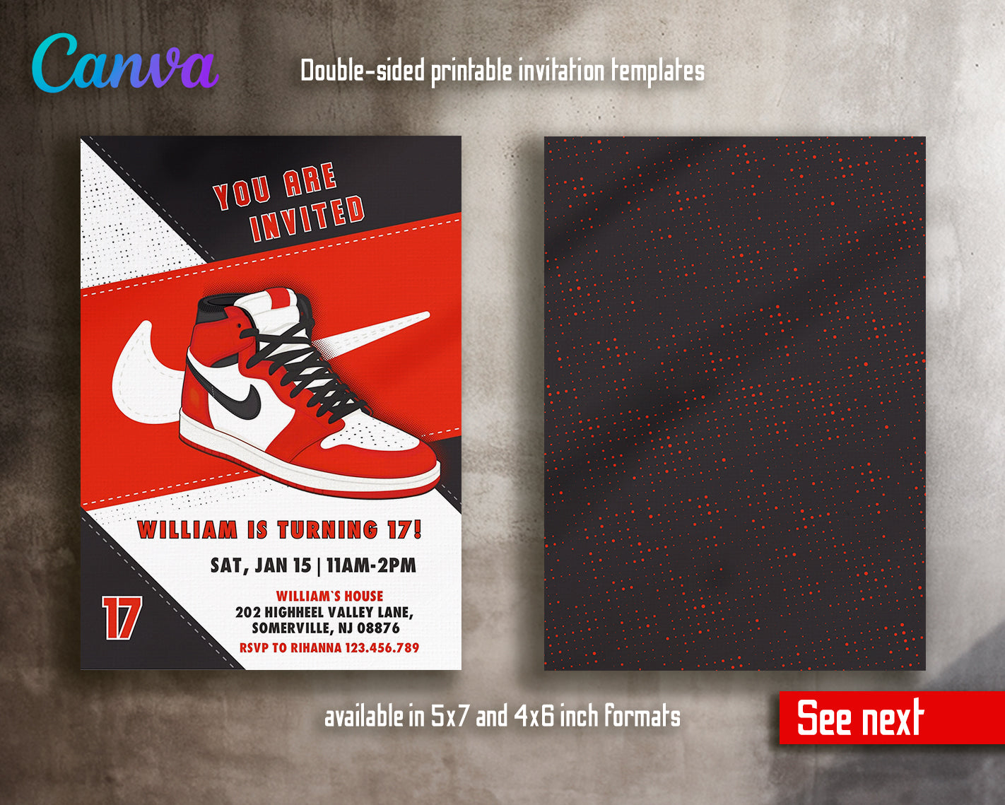 Sneaker Ball Air Jordan Nike customizable invite template | instant download | Share or Print | FA897