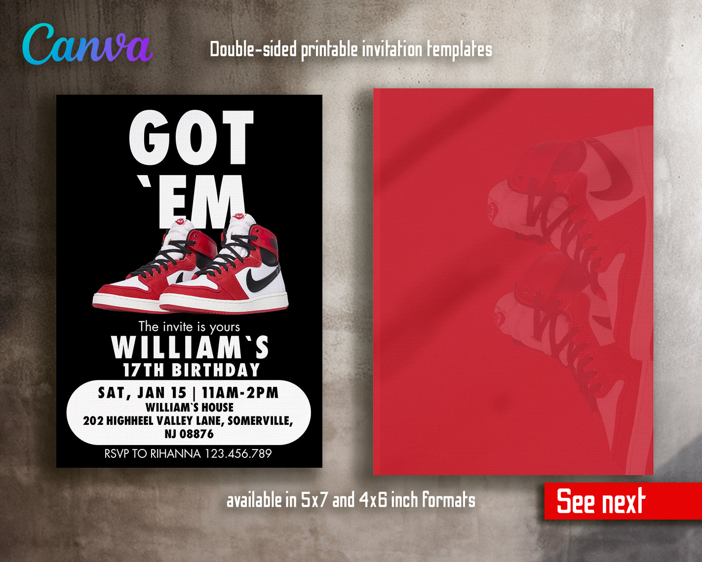 Sneaker Ball Air Jordan Nike customizable invite template | instant download | Share or Print | BF133