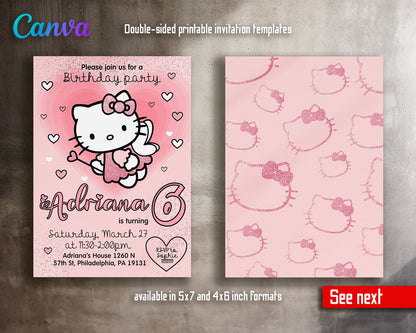 Hello Kitty customizable invite template girl | instant download | Share or Print | IQ525