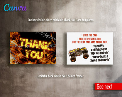 Monster Jam Max D customizable invite template boy | instant download | Share or Print | LV487